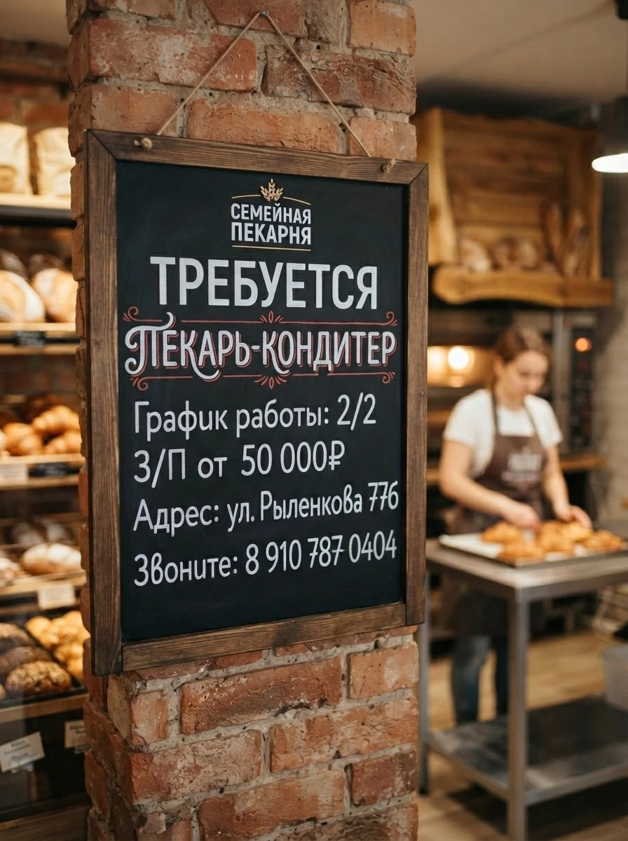Приглашаем в команду семейной пекарни!🧁