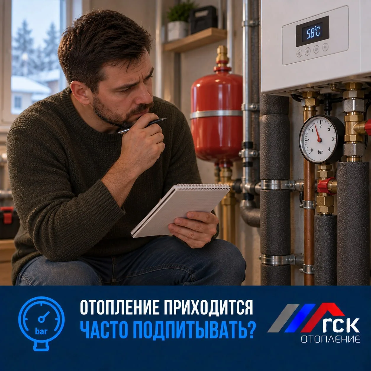 Отопление приходится часто подпитывать?