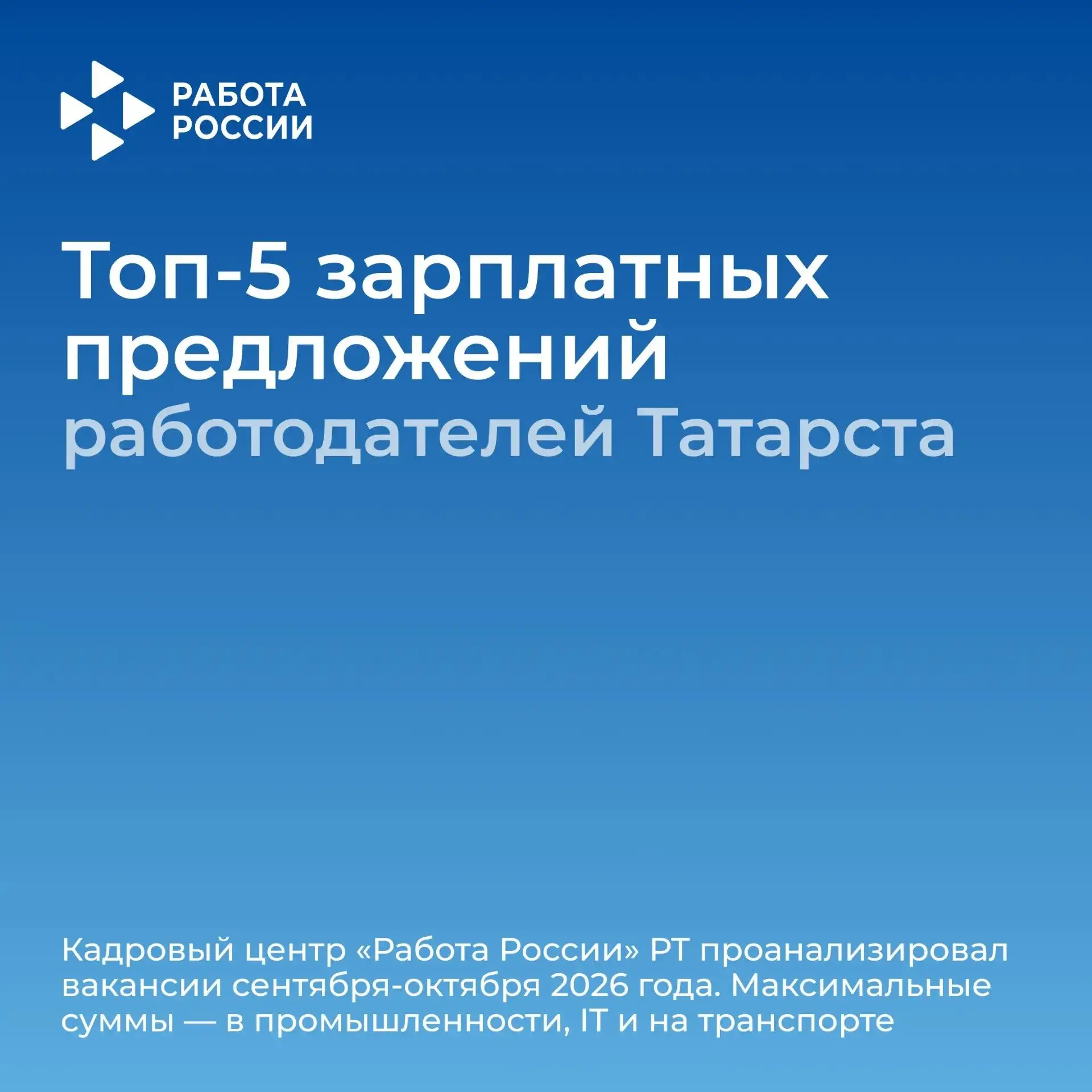 Топ-5 зарплатных предложений работодателей Татарстана