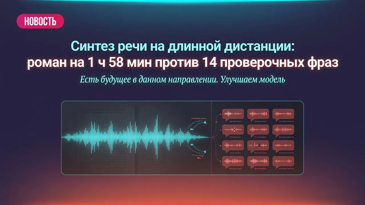 Синтез речи на длинной дистанции: роман на 1 ч 58 мин против 14 проверочных фраз