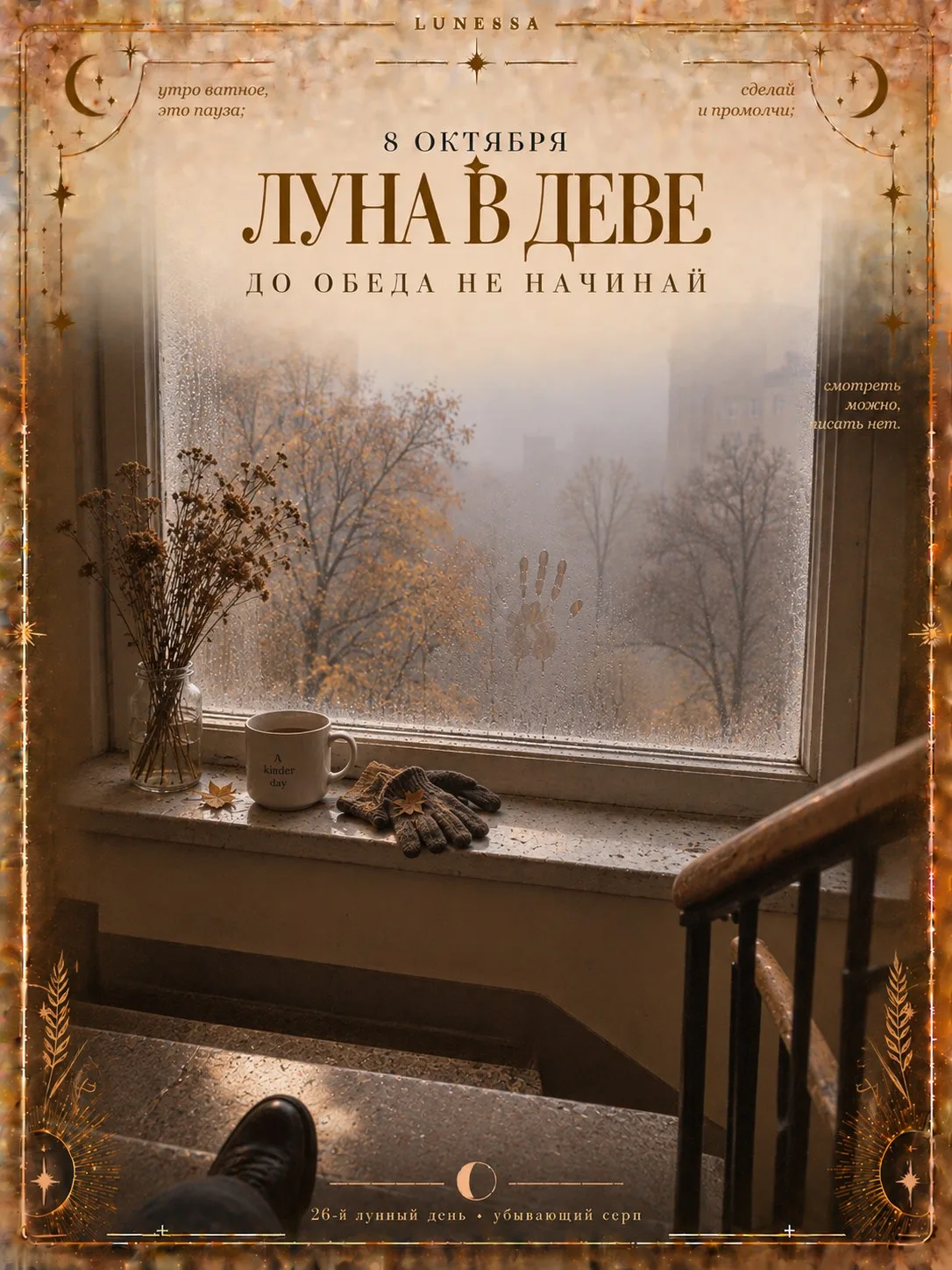 8 октября ✦ Луна в Деве