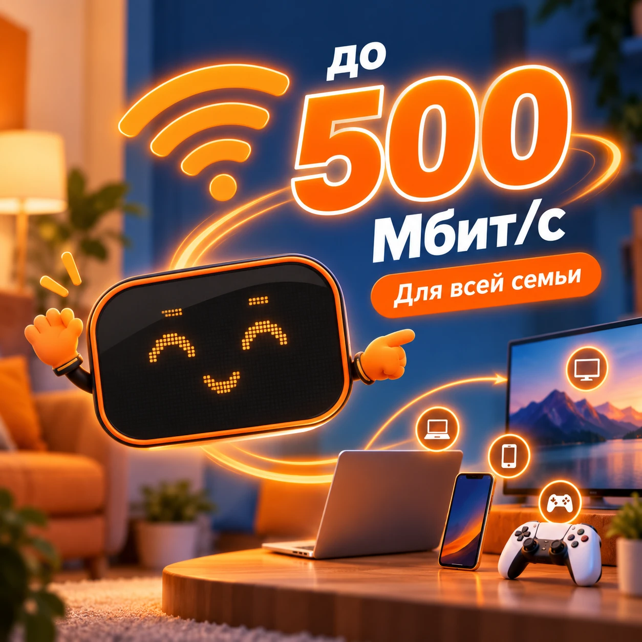 🚀 500 Мбит/с — это не просто большая цифра. Это запас скорости для всего дома