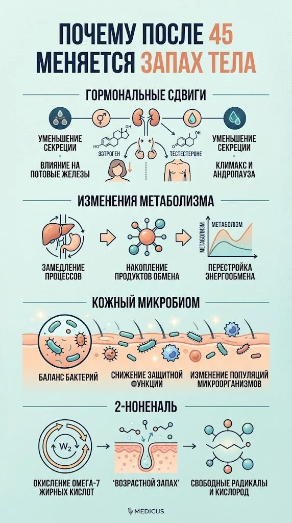 🌿 Почему после 45 меняется запах тела