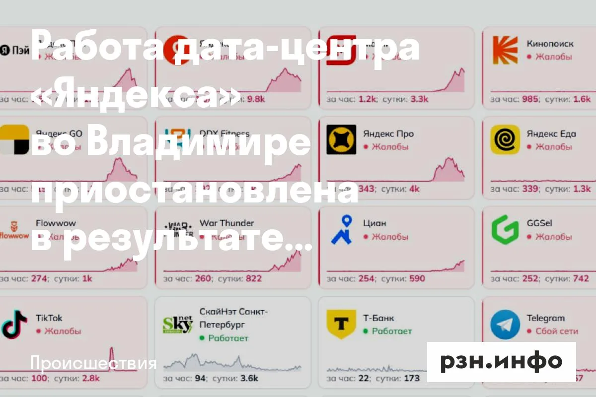 Работа дата-центра «Яндекса» во Владимире приостановлена в результате атаки БПЛА
