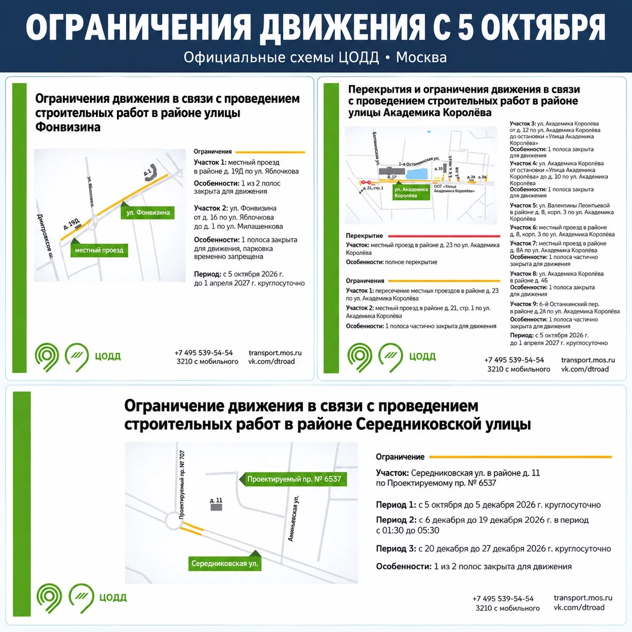 🚘 С сегодняшнего дня в Москве вводят новые ограничения движения