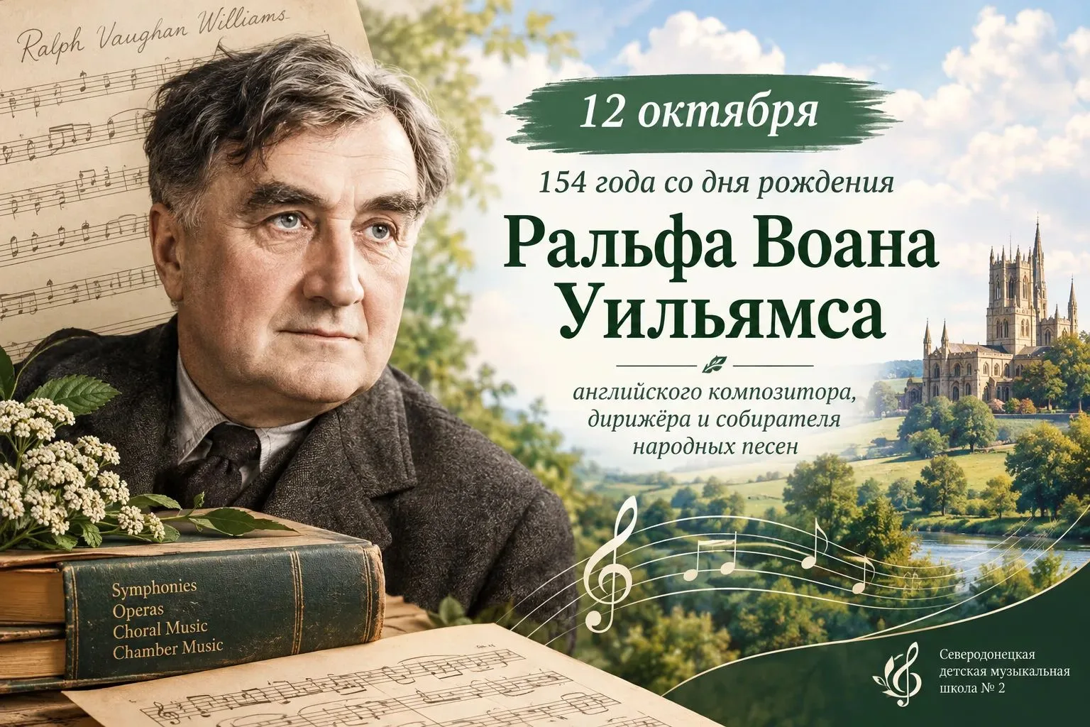 🎼 Дата в истории музыки: Ральф Воан Уильямс — голос английской музыкальной традиции