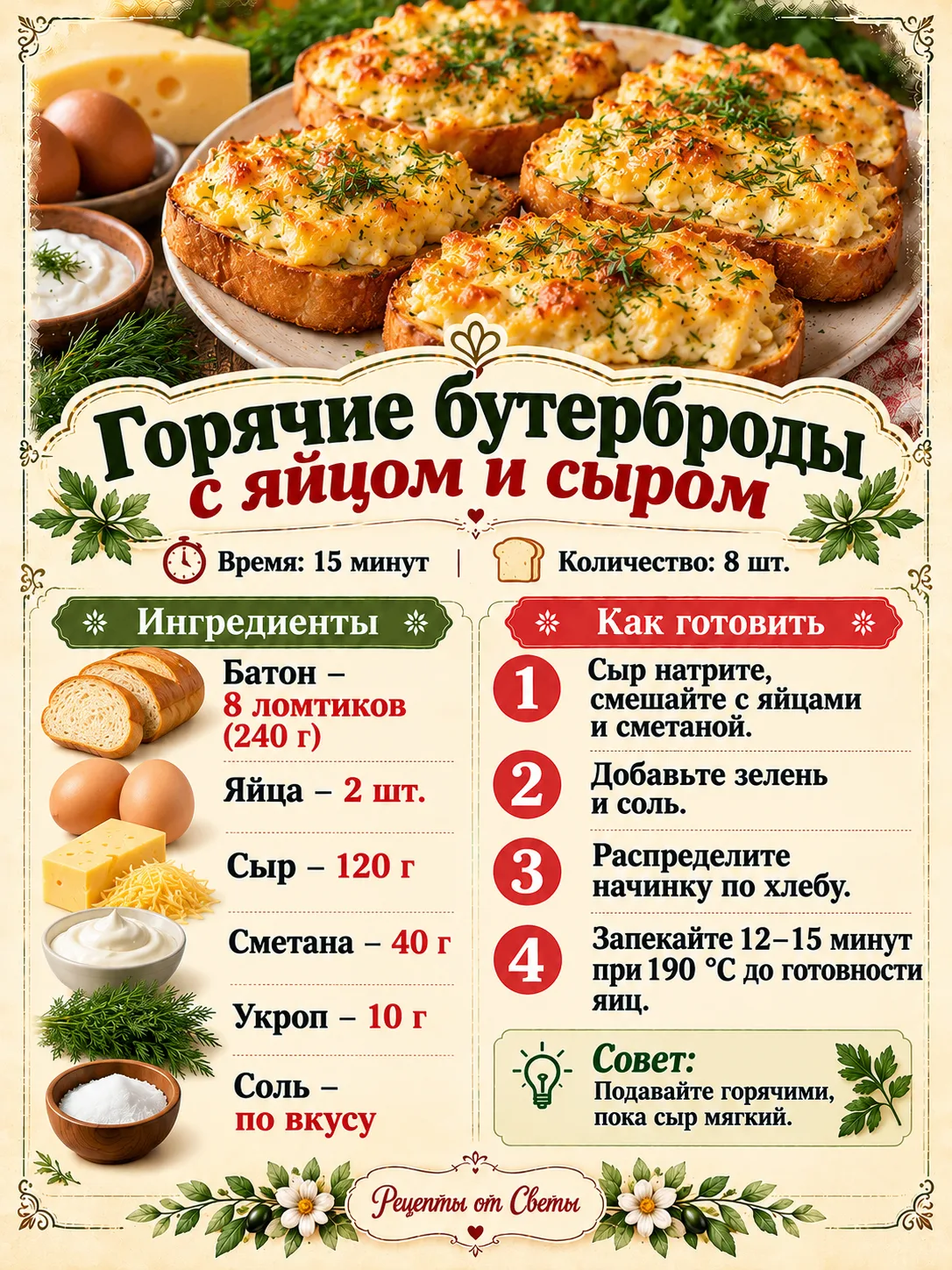 🥪 Горячие бутерброды с яйцом и сыром, ради которых даже вставать пораньше не так обидно!