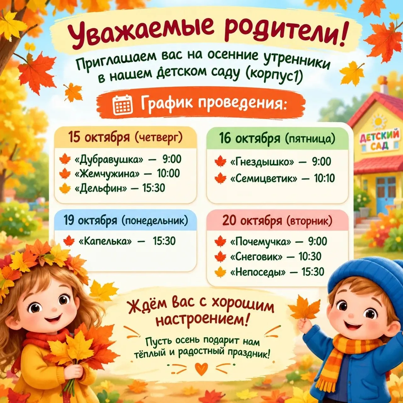 🍂 Уважаемые родители!