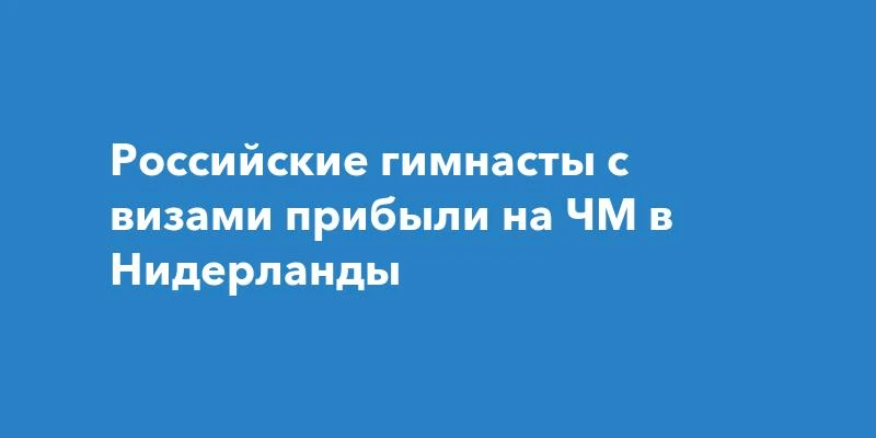 Первая группа российских гимнастов добралась до Нидерландов. Спортсмены прилетели в Амс...