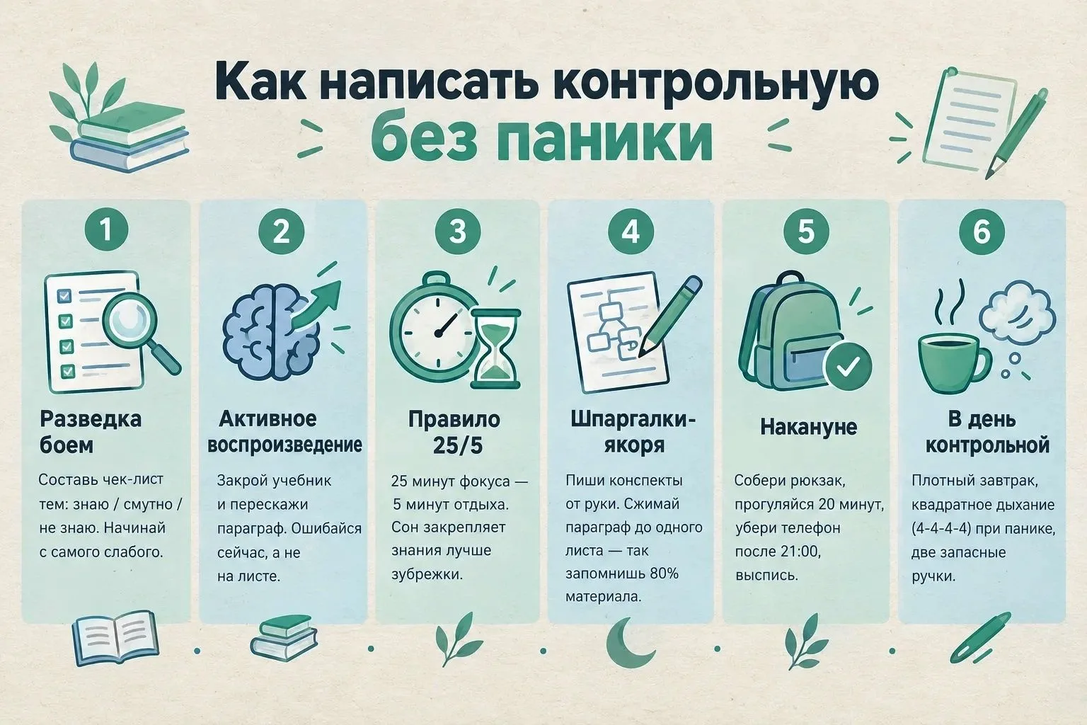 Контрольная без паники: 6 правил, которые спасут твои нервы (и оценку)