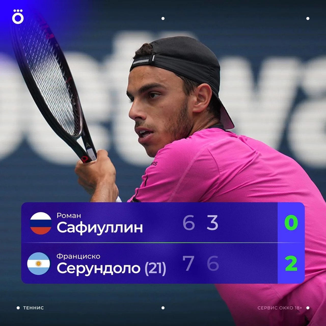 Франциско Серундоло проходит Романа Сафиуллина