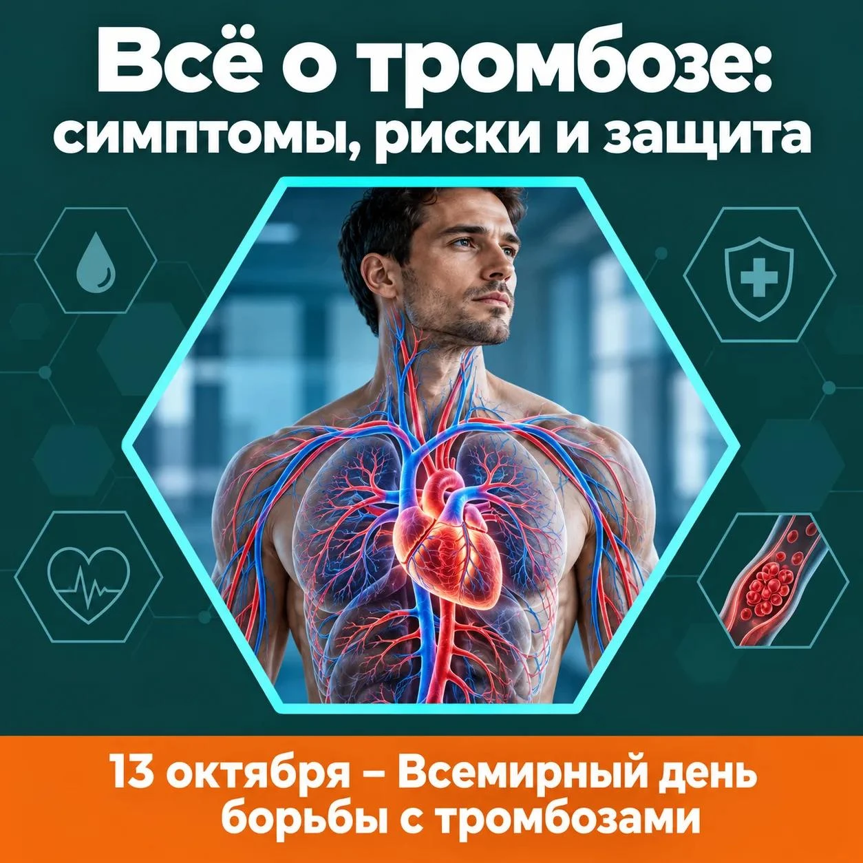 13 октября — Всемирный день борьбы с тромбозами