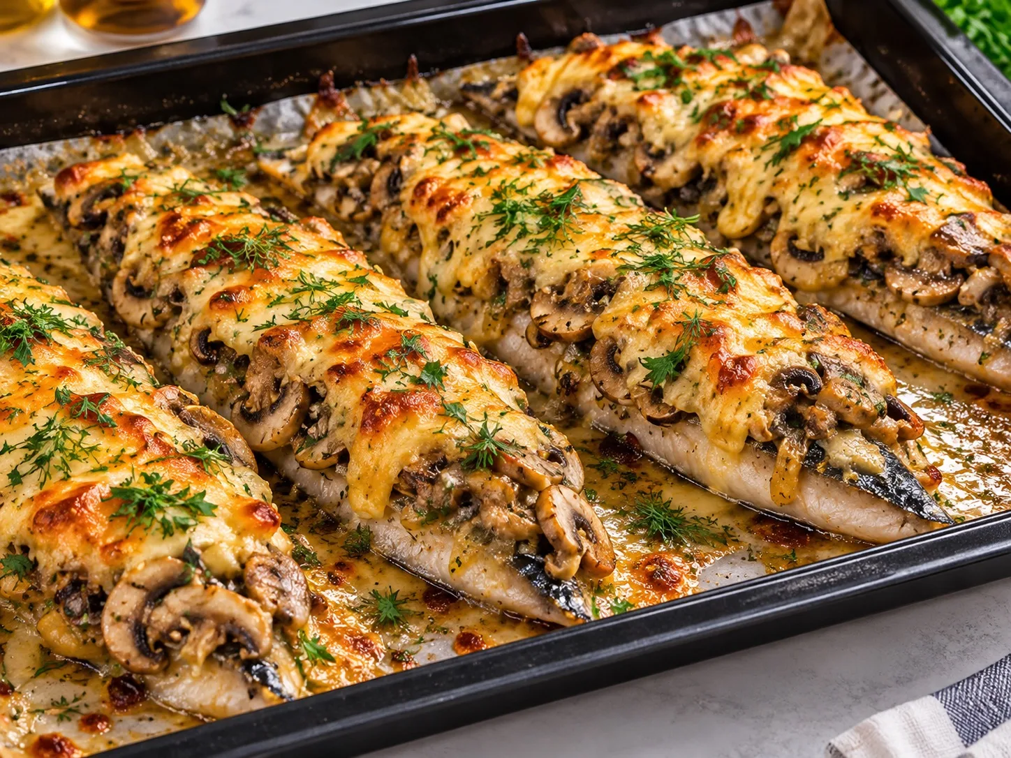 🐟🍄 ФИЛЕ СКУМБРИИ С ГРИБАМИ И СЫРОМ В ДУХОВКЕ 😍🔥
