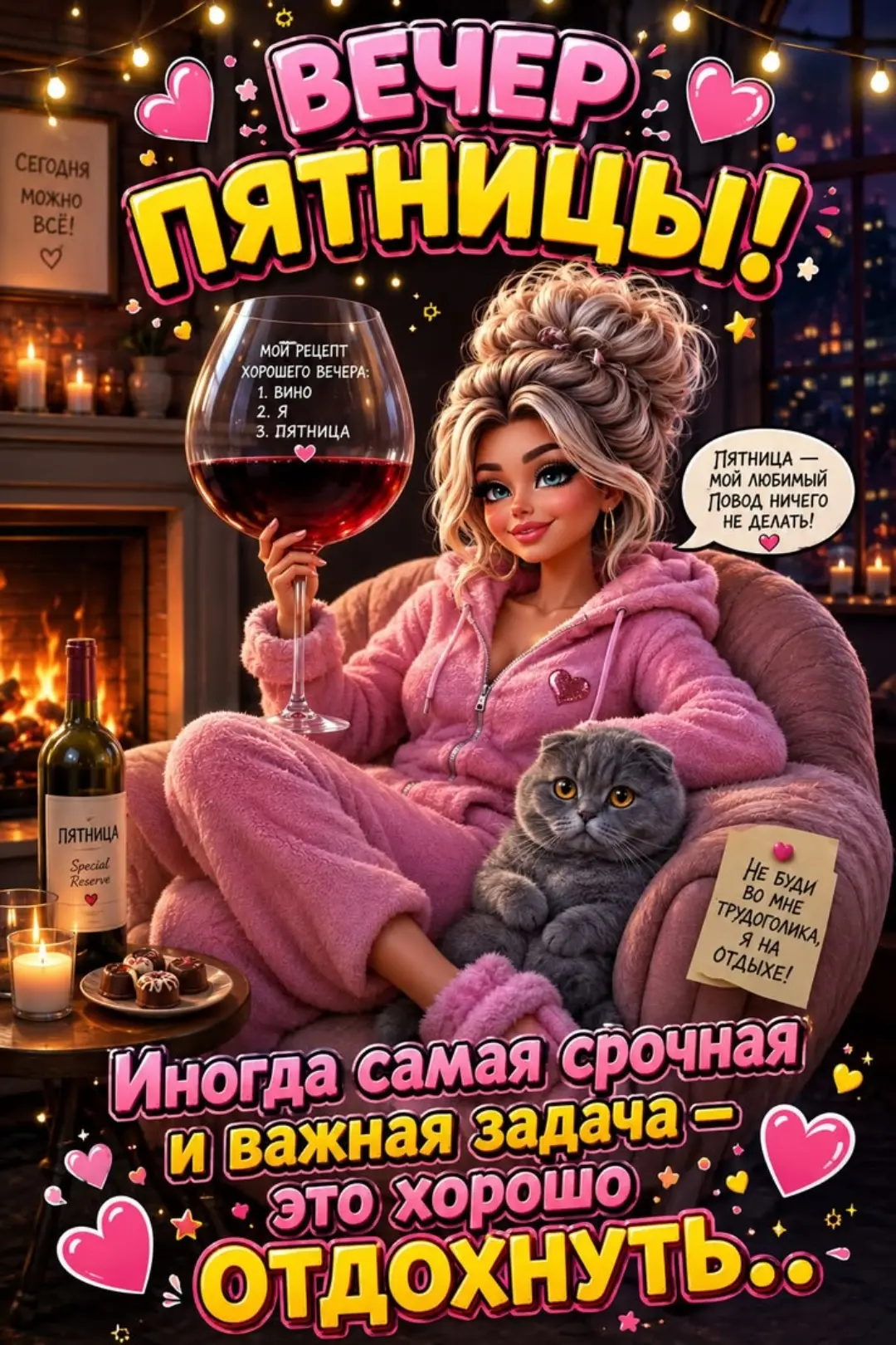 Вечерние интересные открытки 💗🧡💛