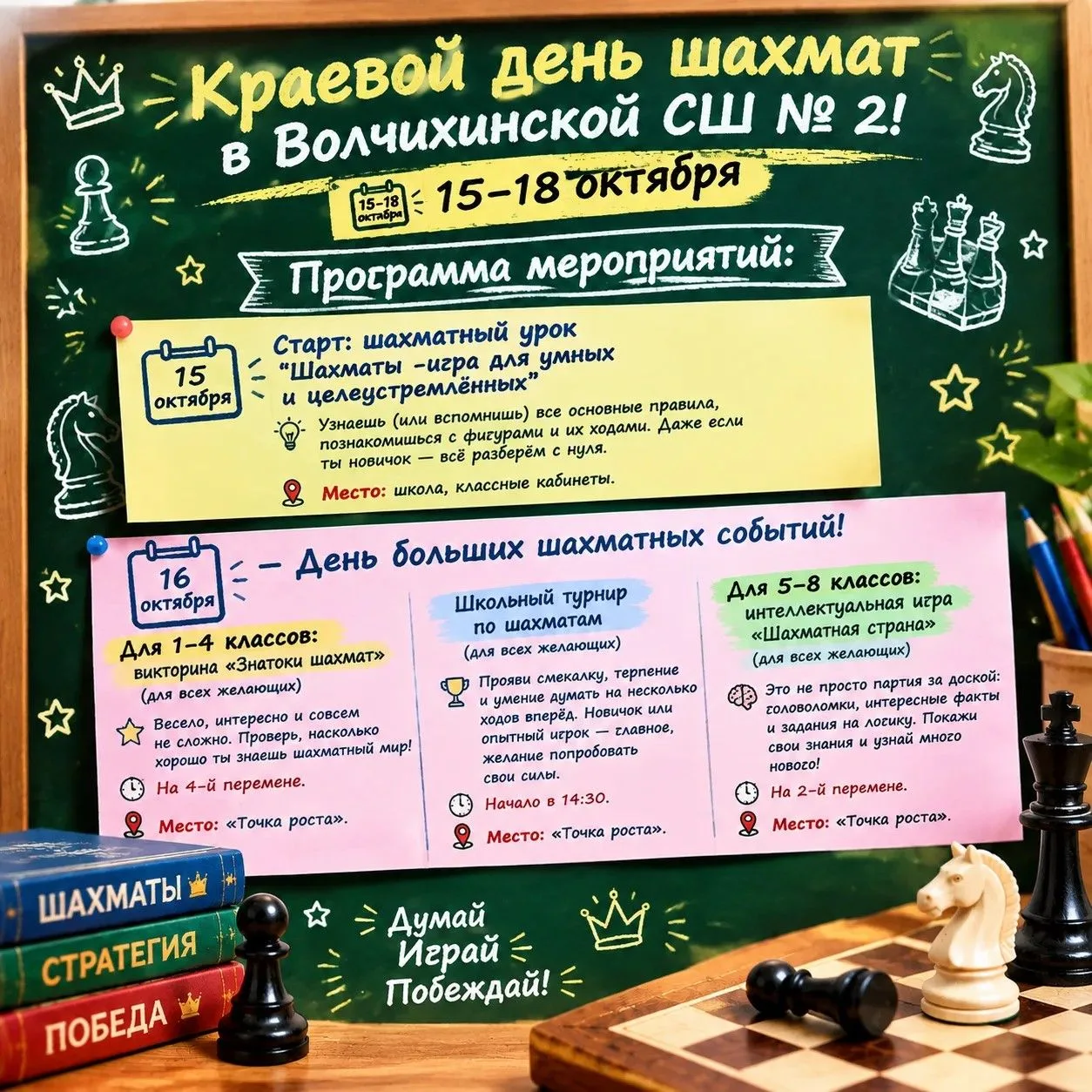 Неделя шахмат в Волчихинской СШ № 2!