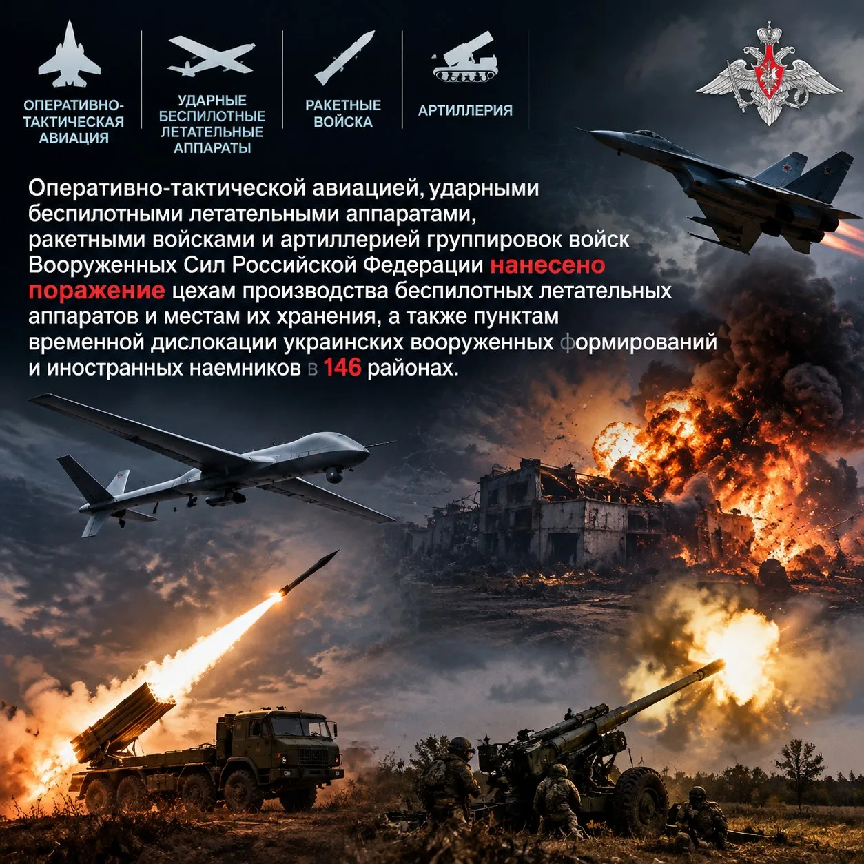 ✈️ Оперативно-тактической авиацией, ударными беспилотными летательными аппаратами, раке...