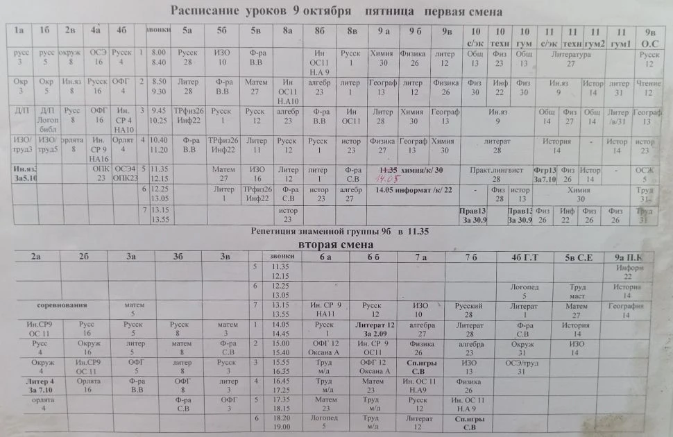 🗒️Расписание уроков