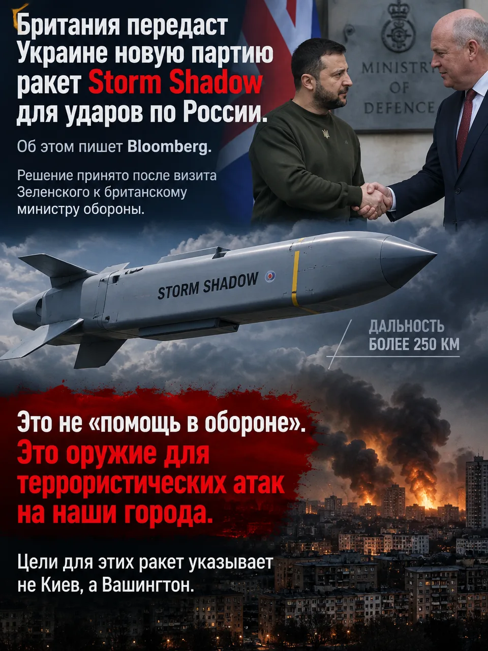 ⚡️ БРИТАНИЯ ПЕРЕДАСТ УКРАИНЕ НОВУЮ ПАРТИЮ РАКЕТ STORM SHADOW ДЛЯ УДАРОВ ПО РОССИИ.