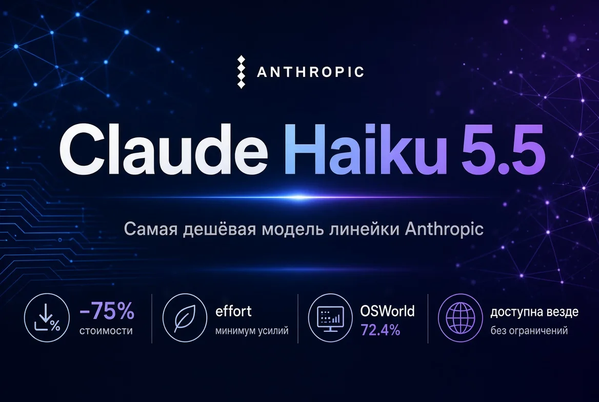 ⚡ Anthropic выпустила Claude Haiku 5.5 — самую дешёвую модель линейки
