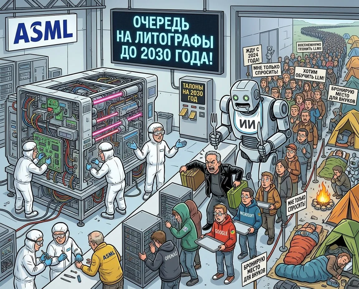 ASML не сможет удовлетворить спрос на оборудование фотолитографии ни в 2027, ни в 2028 ...
