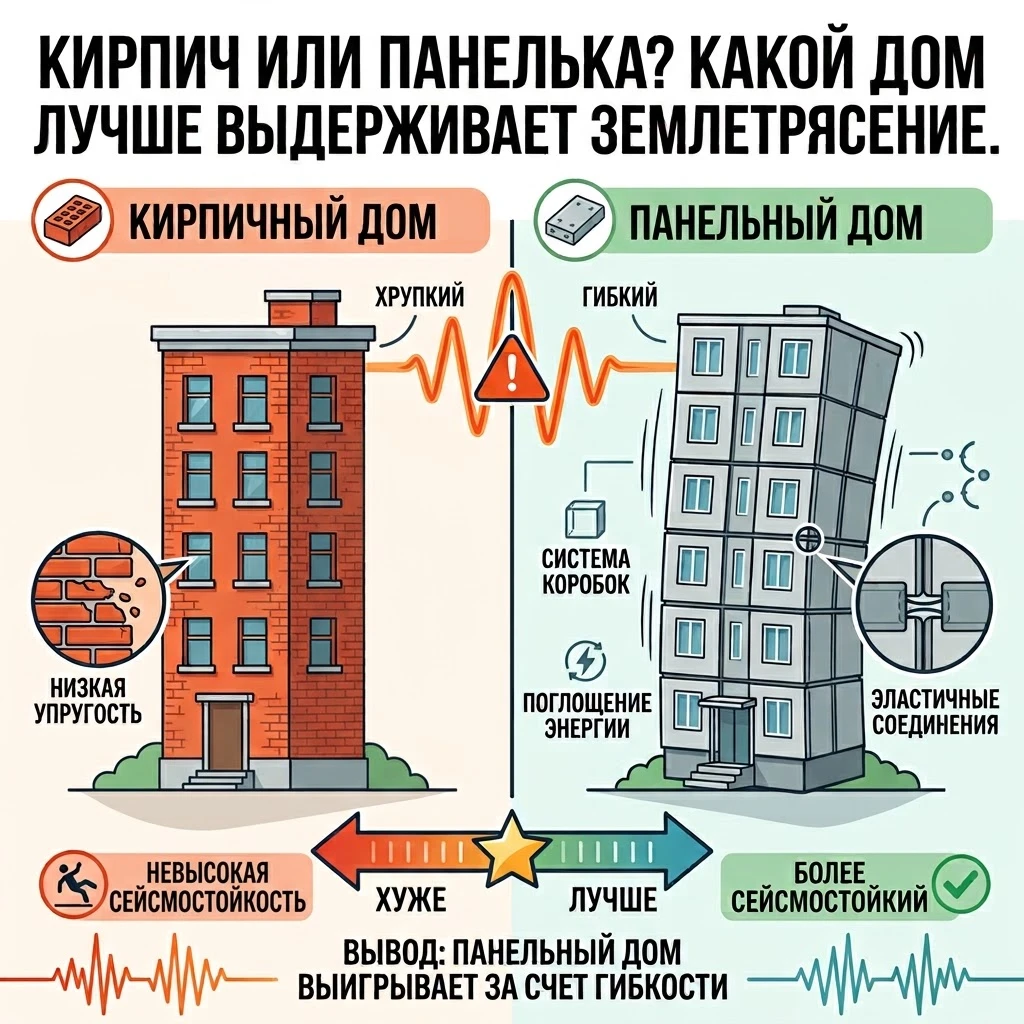 Кирпичные или панельные? Какие дома лучше выдерживают землетрясения? 🤔