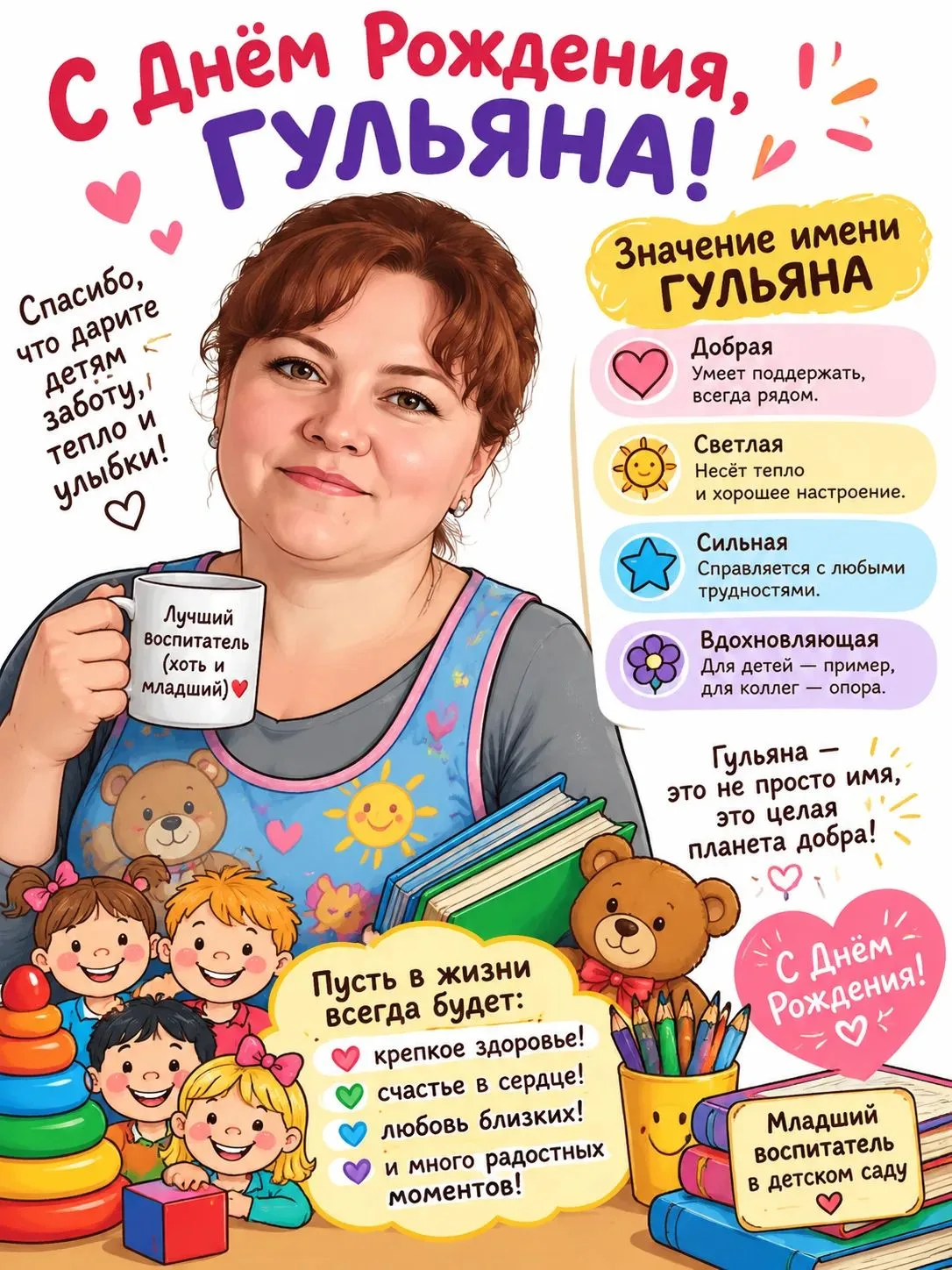 Поздравляем с днем рождения младшего воспитателя группы № 10 Гульяну Фатиховну! 💐