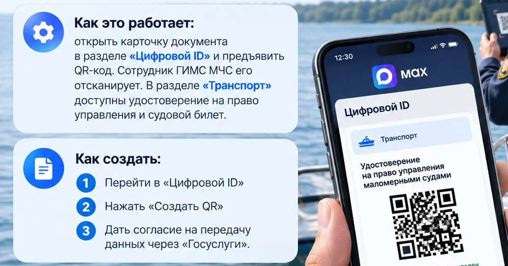 Право на управление маломерными судами разрешат подтверждать через MAX