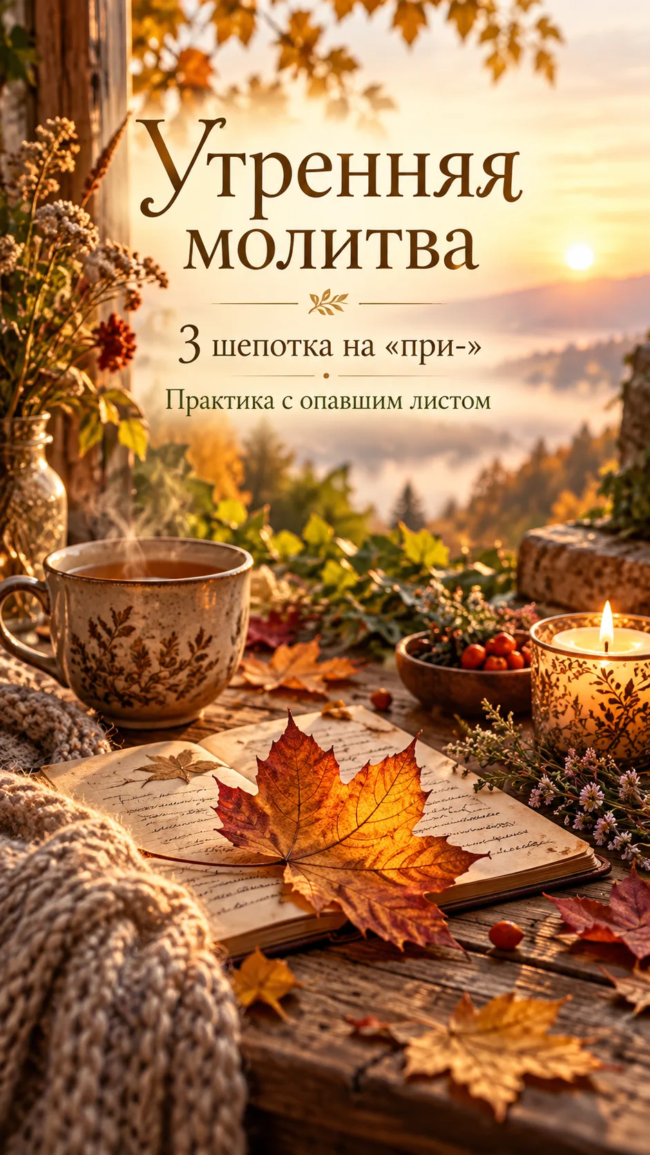 🌿🙏 УТРЕННЯЯ МОЛИТВА, ТРИ ШЕПОТКА НА «ПРИ-» И ОСЕННЯЯ ПРАКТИКА 🍂✨