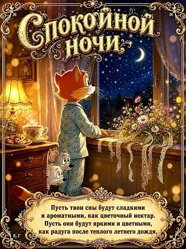 Доброй ночи! Чудесных сновидений! До завтра! ✨🌙