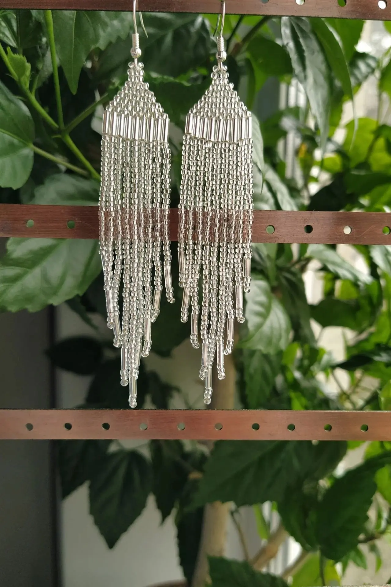 Серьги из чешского бисера и японского стекляруса Miyuki