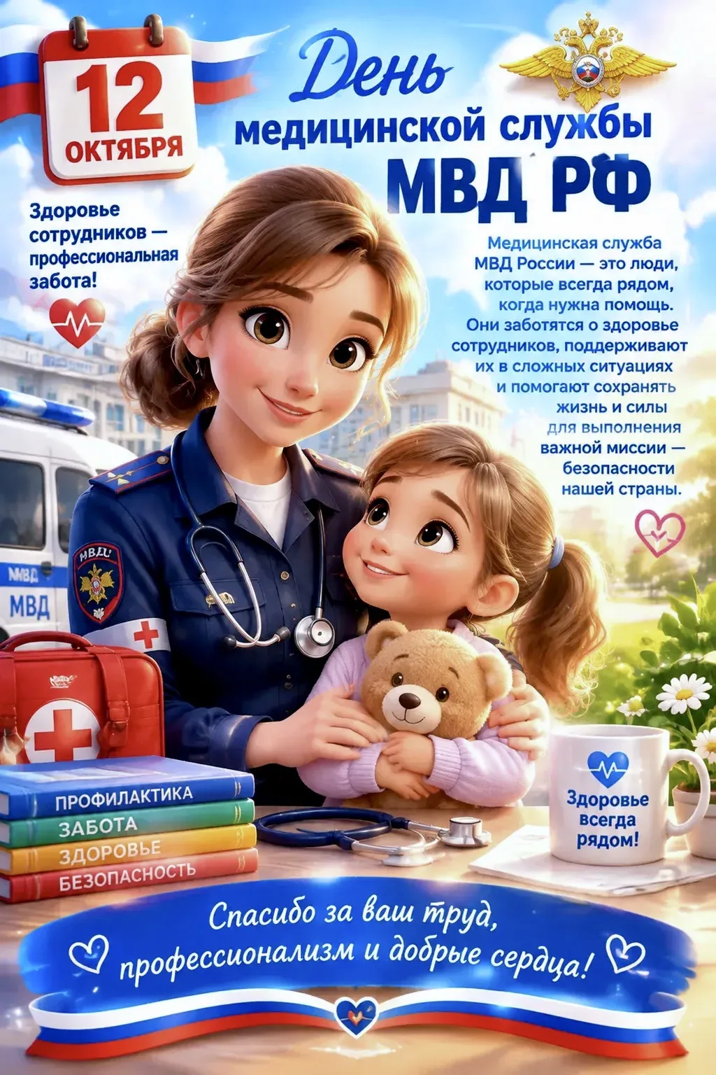 🎉 Поздравляем с Днём медицинской службы МВД РФ! 🎉