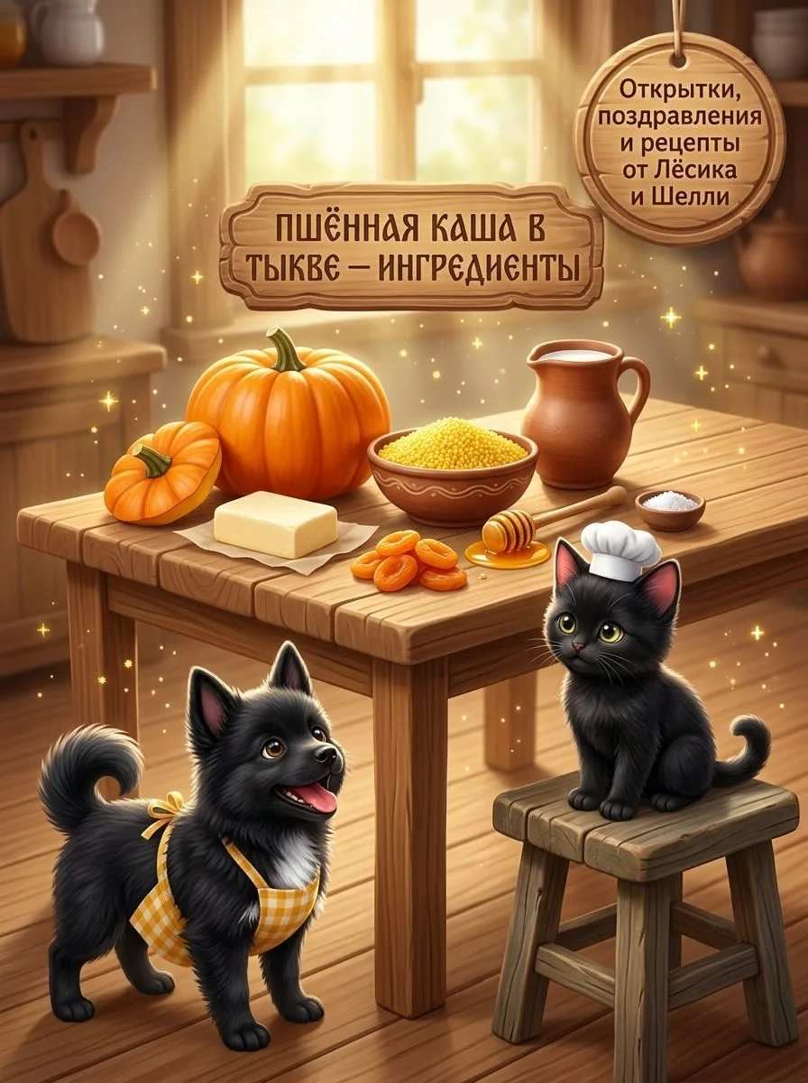 ПШЁННАЯ КАША ИЗ ТЫКВЕННОГО ГОРШОЧКА, ТОМЛЁНАЯ В ДУХОВКЕ С МЁДОМ И КУРАГОЙ 🥣🎃✨