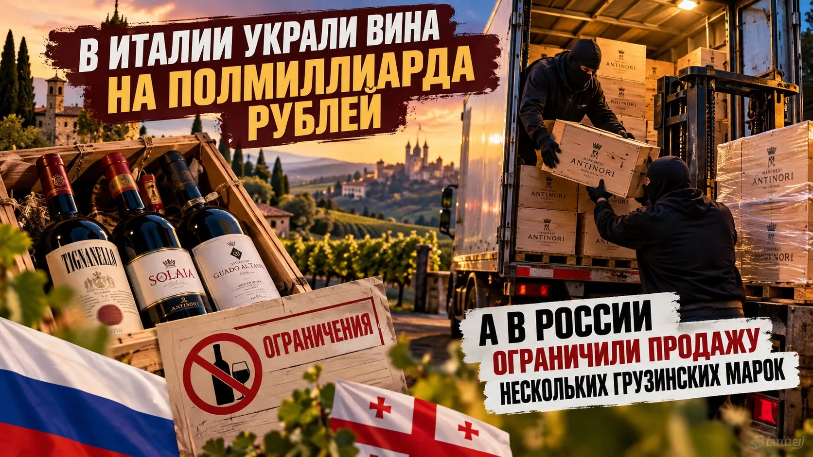 🍷 В Италии украли вина на ПОЛМИЛЛИАРДА рублей, а в России ограничили продажу нескольки...