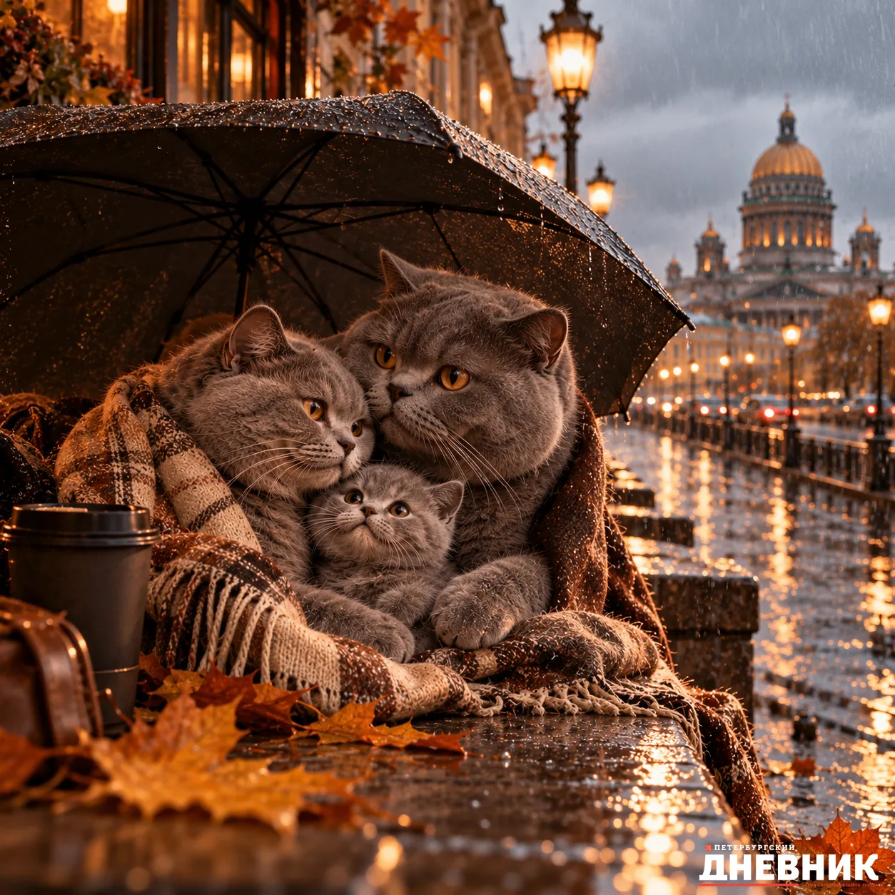 ☔ Петербург встретит вторник под шум дождя