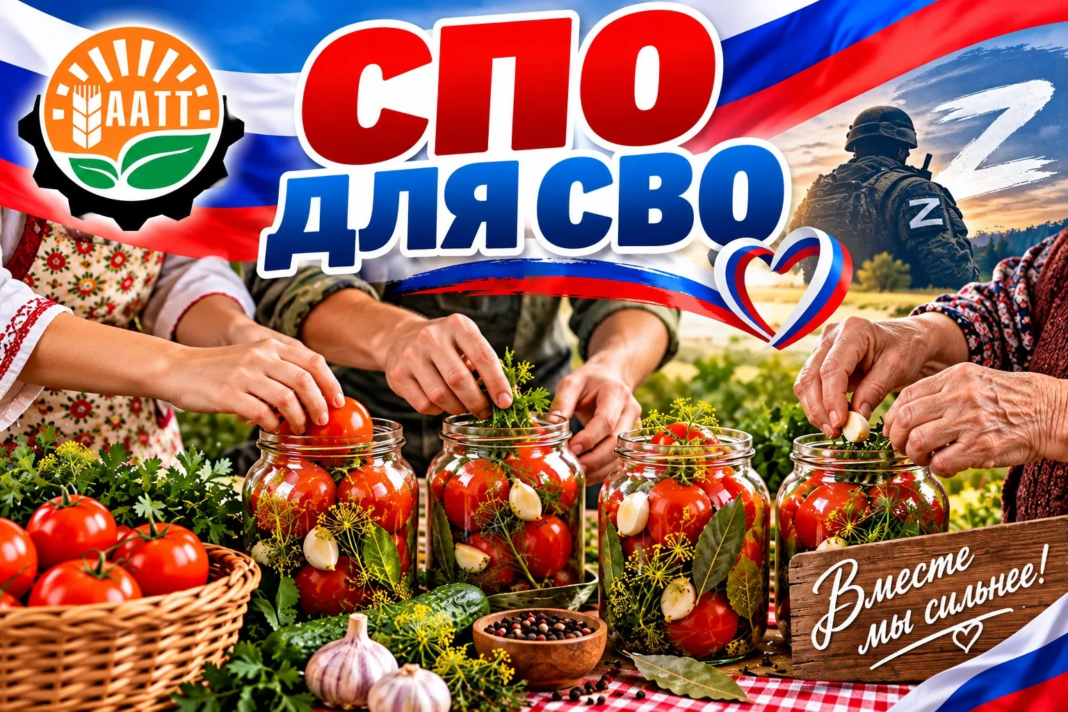 🍅 Своими руками — для своих: студенты ААТТ передали бойцам солёные помидоры