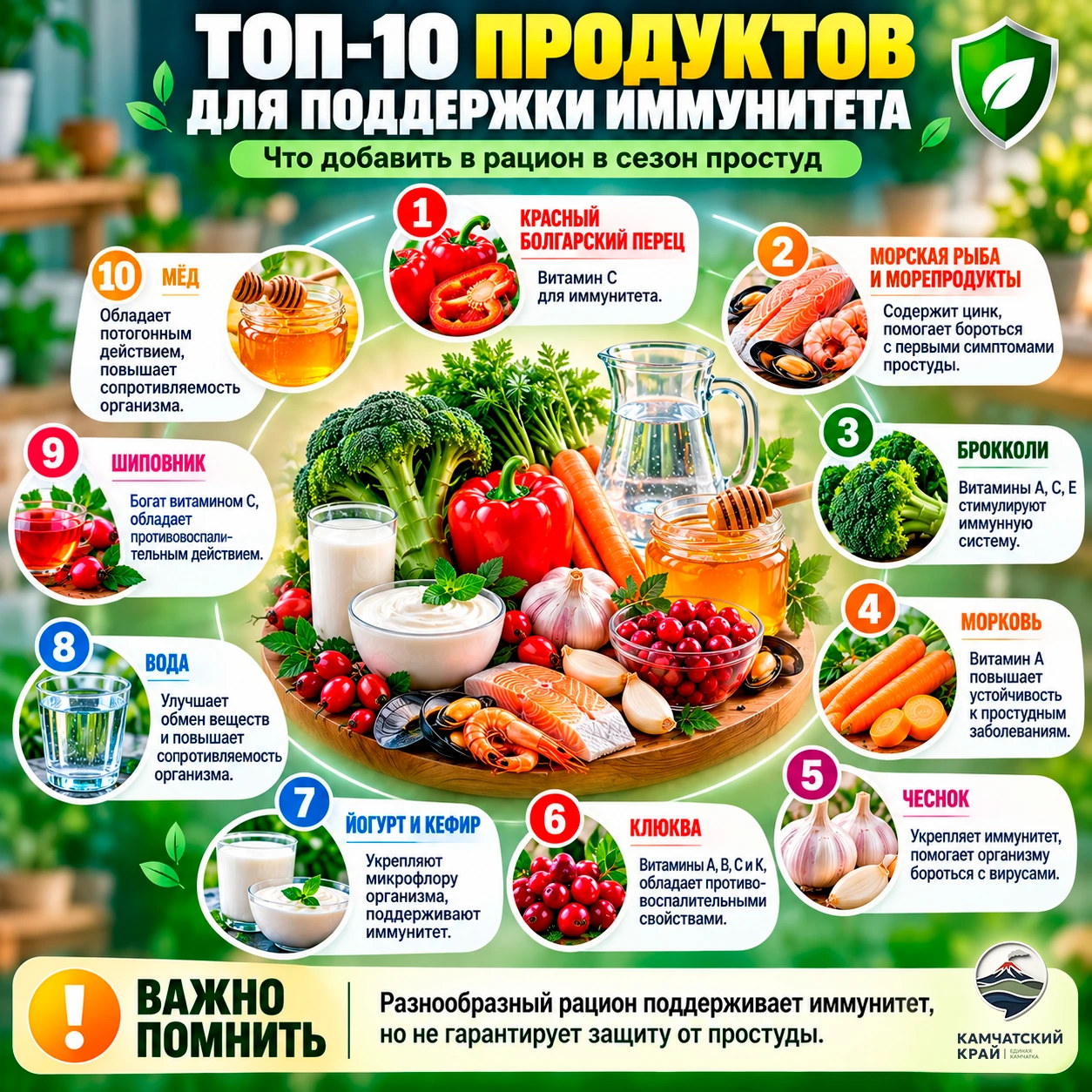 🍎 Что добавить в тарелку, чтобы меньше болеть осенью?