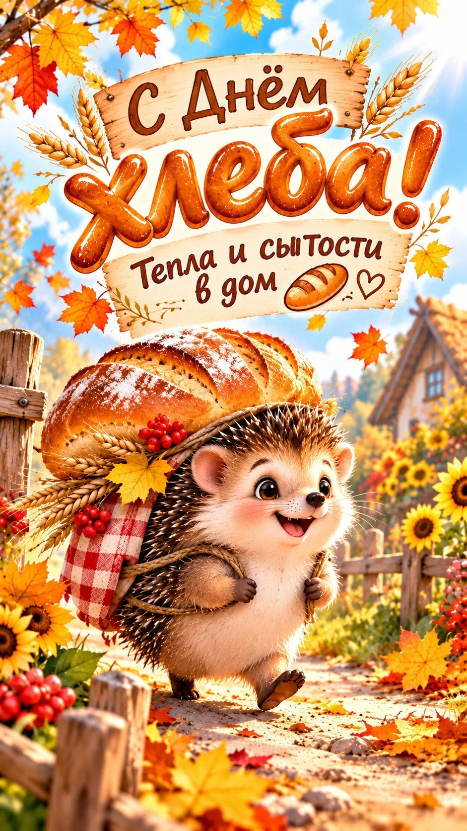 С Днём хлеба! Пусть в твоём доме всегда будет тепло, сытно и уютно, как от аромата свеж...