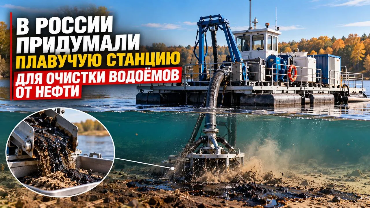 🇷🇺 В России придумали плавучую станцию для очистки водоёмов от нефти