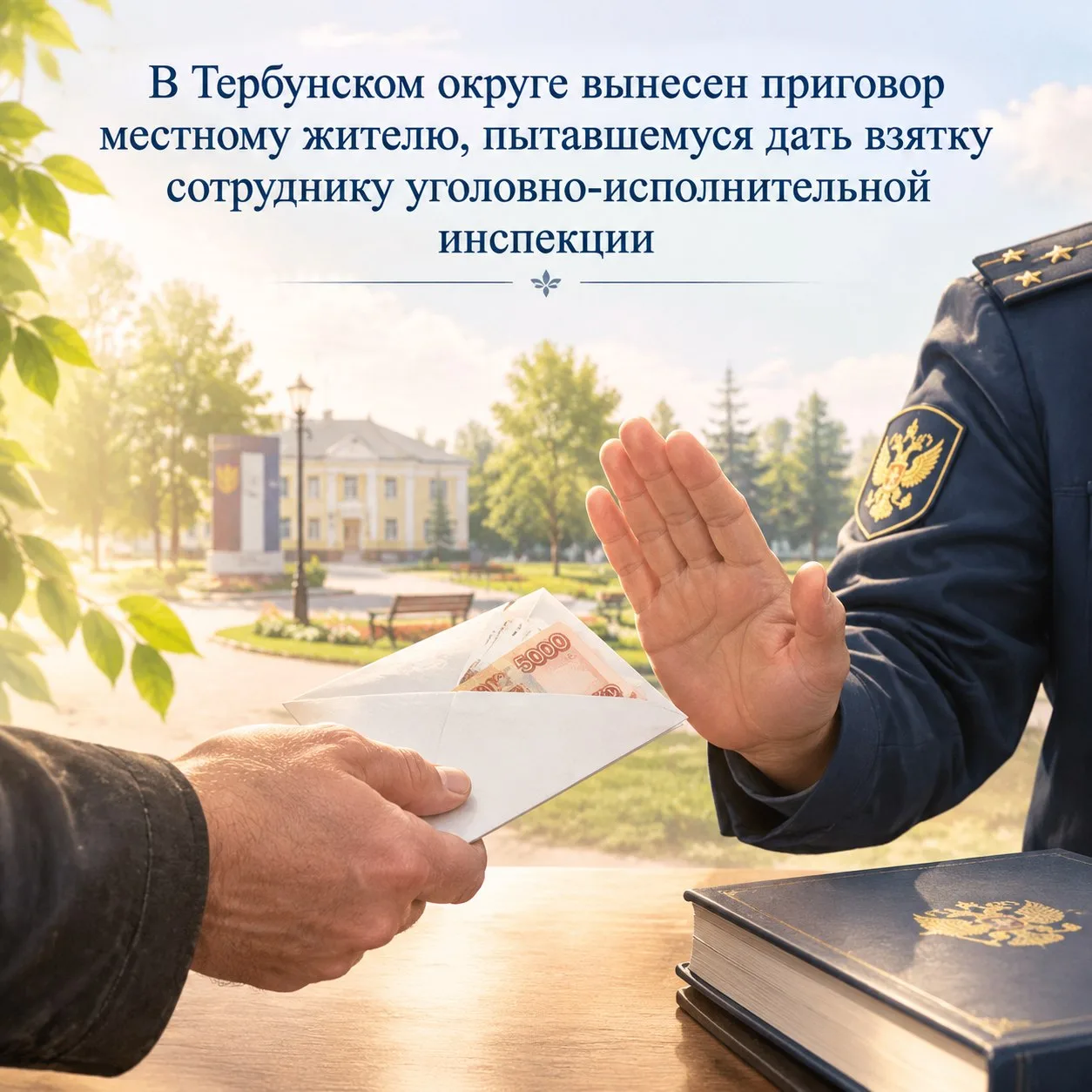 📃В Тербунском округе вынесен приговор местному жителю, пытавшемуся дать взятку сотрудн...