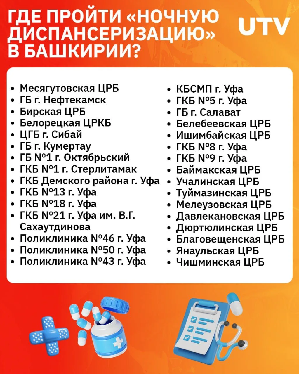 В поликлиниках Башкирии вновь пройдёт акция «Ночная диспансеризация»