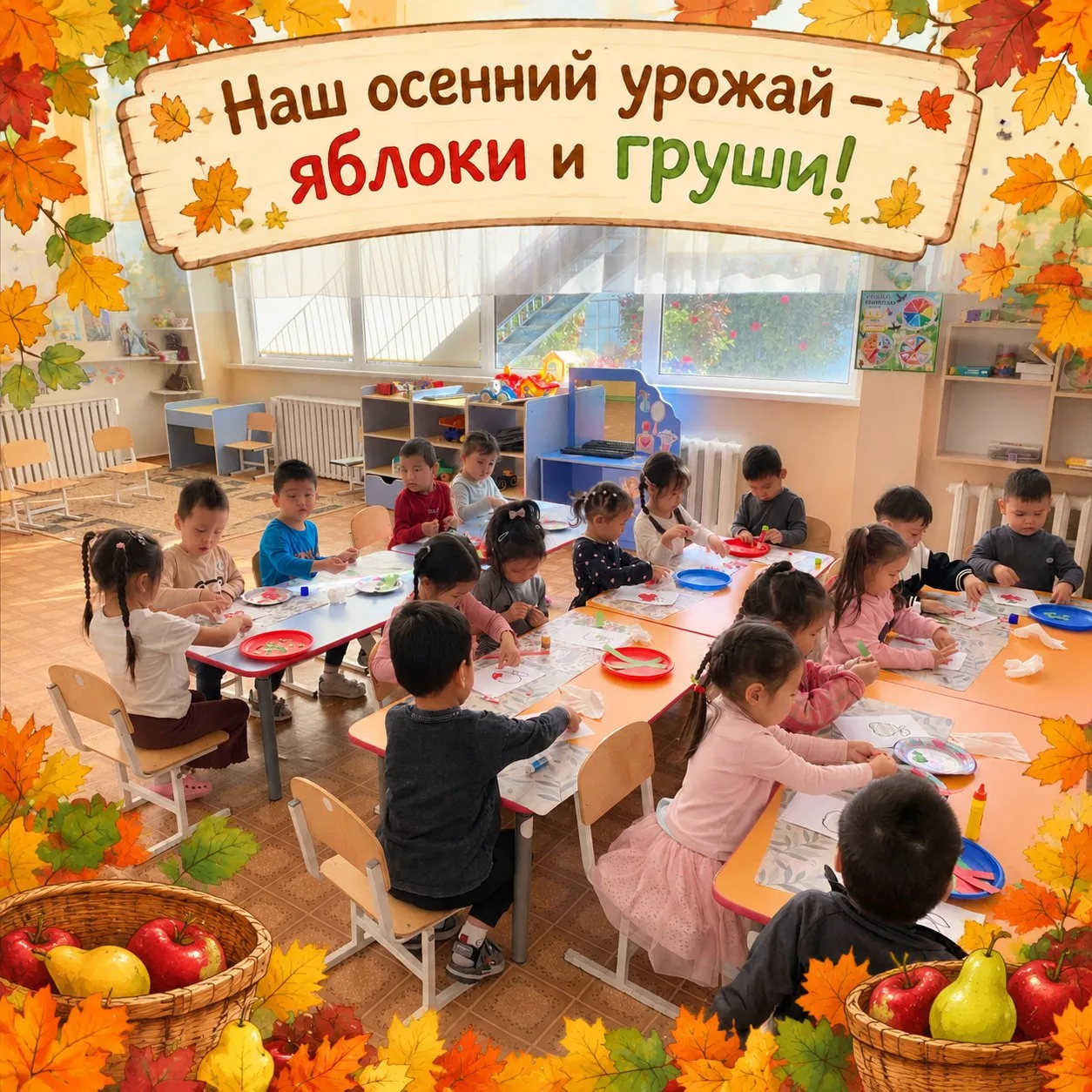 🍎🍐 Наш осенний урожай - яблоки и груши!