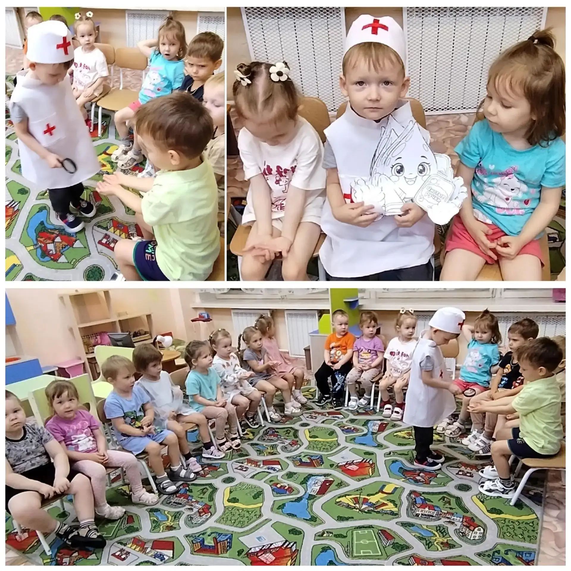 Сегодня к детям младшей группы пришла кукла Маша, которая хотела узнать, как правильно ...