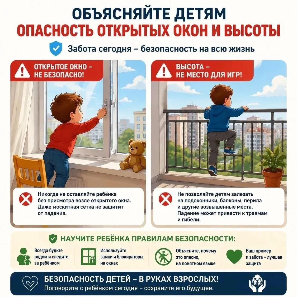 Опасность открытых окон и высоты для детей: почему нельзя терять бдительность
