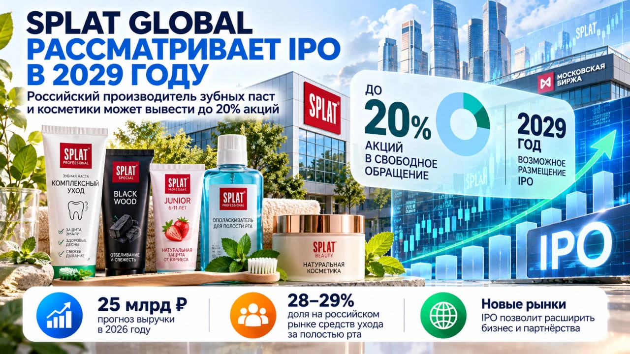 Российский производитель зубных паст и косметики SPLAT Global рассматривает IPO в 2029 ...