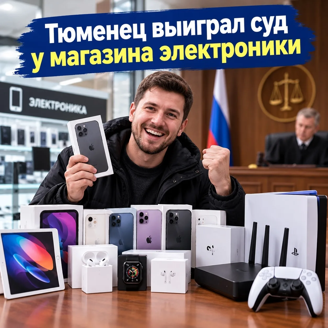 Житель Тюмени выиграл суд у магазина электроники, отсудив технику на общую сумму 15 мод...