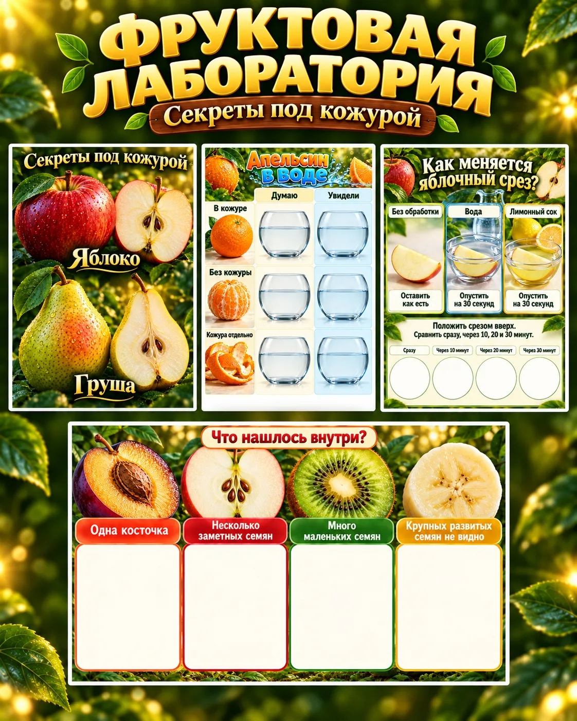 🍎 Фруктовая лаборатория: секреты под кожурой