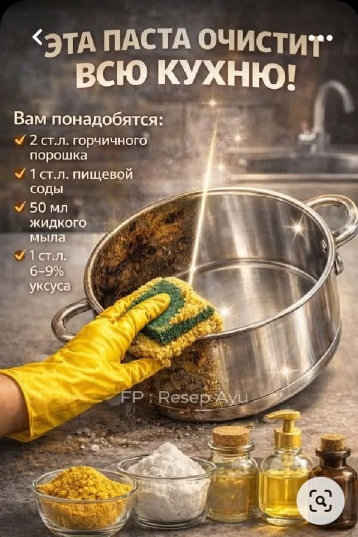Эту пасту очистит всю кухню: Секретное средство от нагара и жира ✨🥘