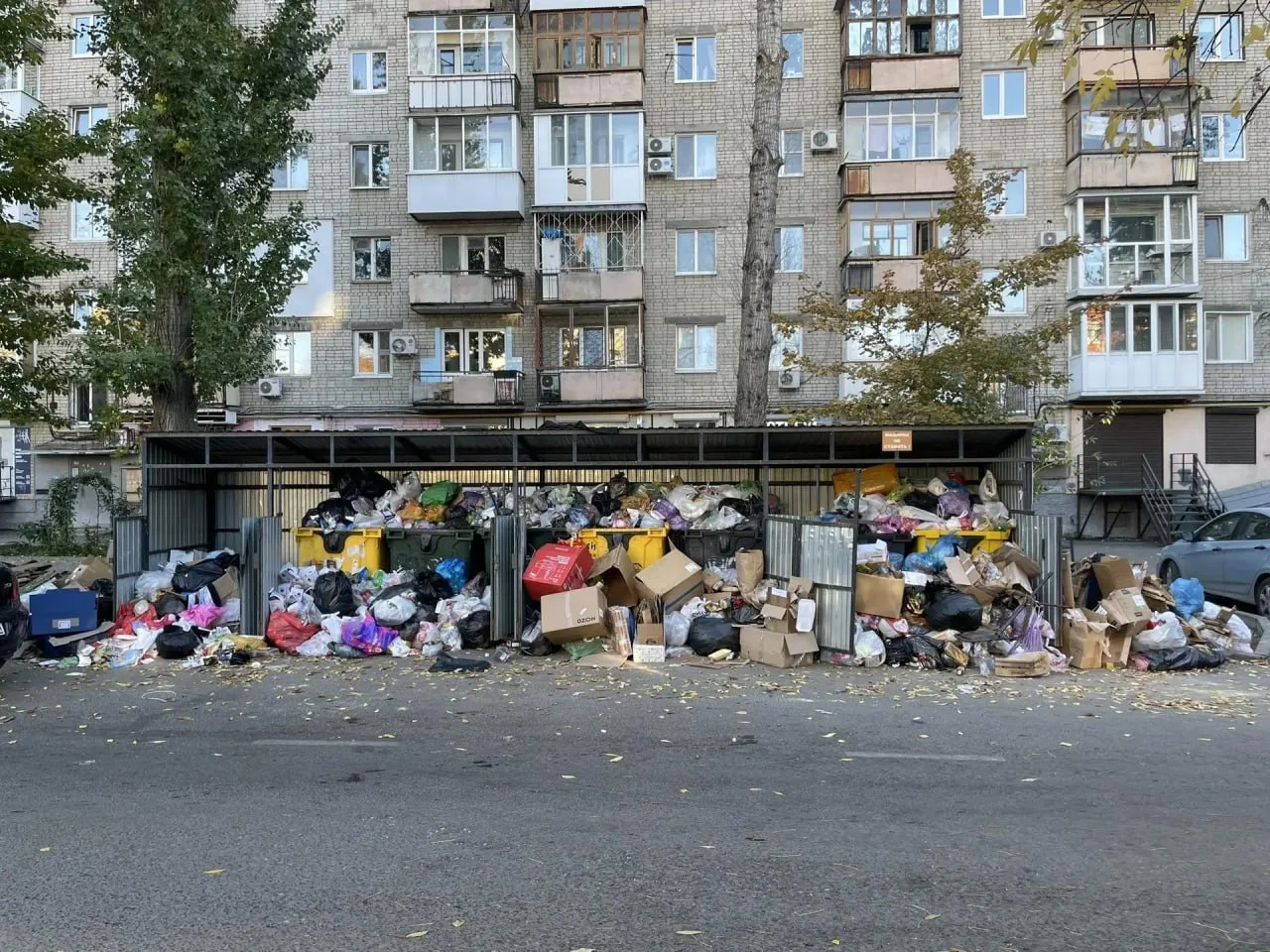 Мусор у контейнеров на Шевченко