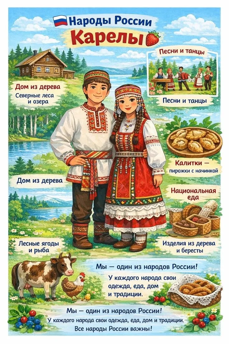 Карелы — финно‑угорский народ, исторически проживающий на северо‑западе России. Их земл...