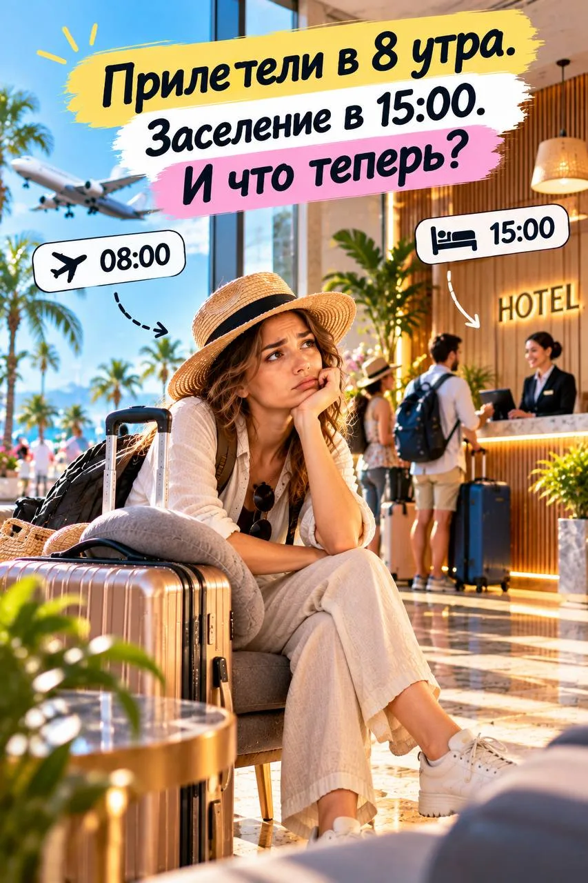 Прилетели в 8 утра. Заселение в 15:00. И что теперь?